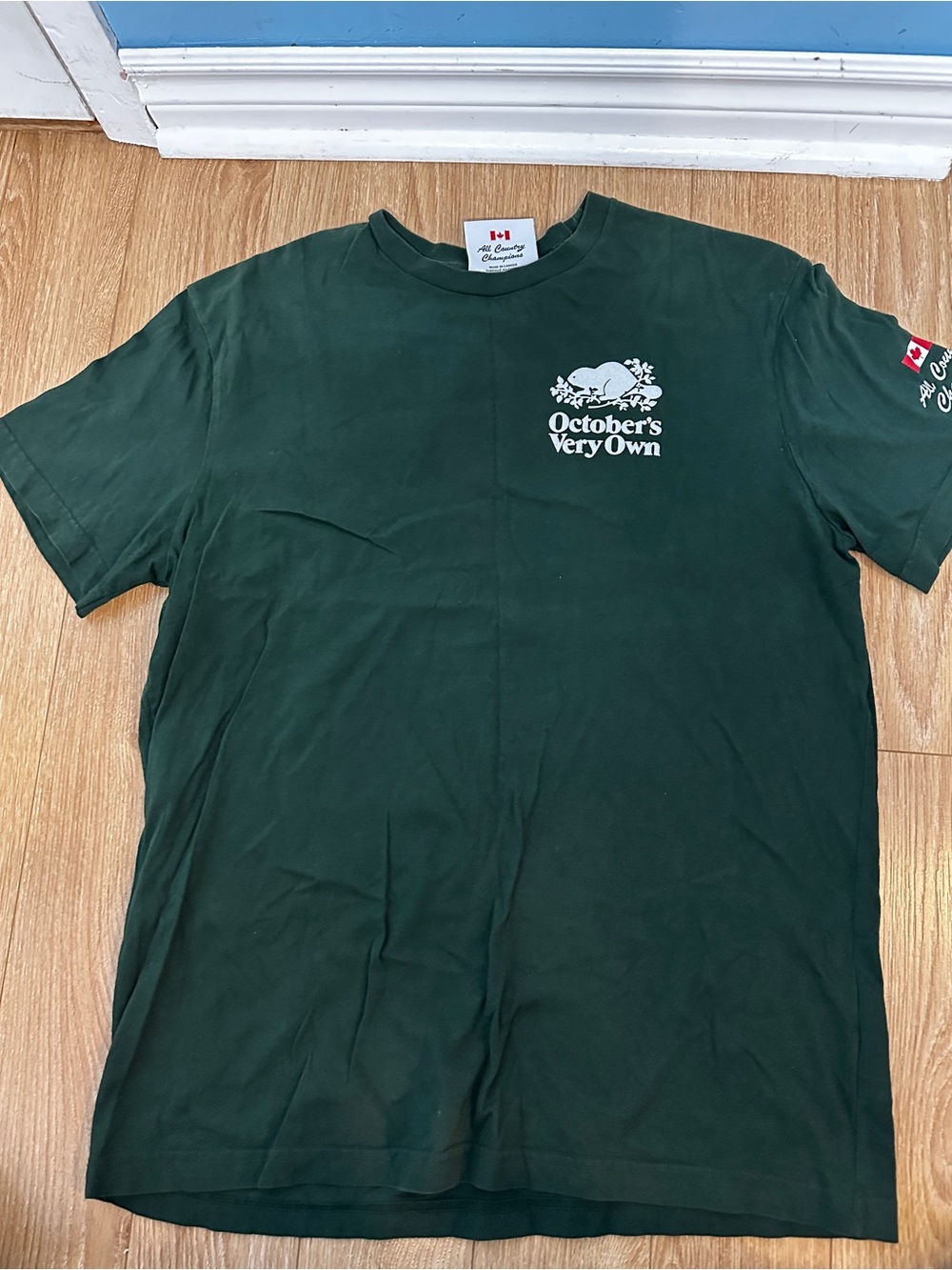 OVO x Roots Men's Forest Green Logo T-Shirt - Mens Large Great Condition